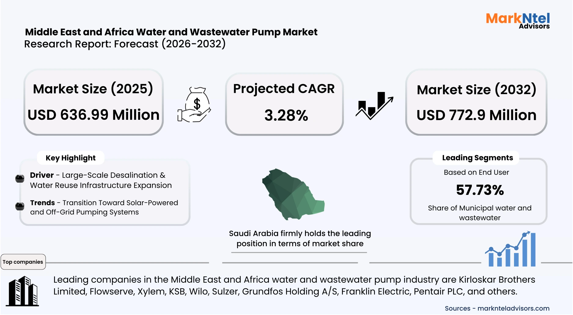 Industrial water pumps industry Middle East Africa